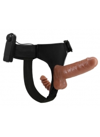 Страпон с вагинальной пробкой и вибрацией Ultra Passionate Harness - 16 см. - Baile - купить с доставкой в Сургуте