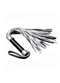 Серебристая плетка Struggle My Flogger с черной ручкой - 45 см. - Lovetoy - купить с доставкой в Сургуте