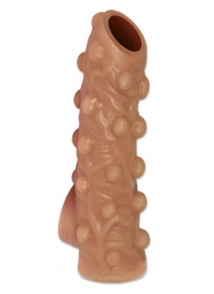 Телесная насадка с бугорками и открытой головкой Nude Sleeve M - 12 см. - KOKOS - в Сургуте купить с доставкой