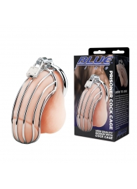 Металлическая клетка Prisoner Cock Сage с замком - BlueLine - купить с доставкой в Сургуте