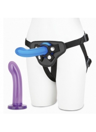 Страпон унисекс Beginners Strap-On с 2 насадками - 15 и 13 см. - Lux Fetish - купить с доставкой в Сургуте