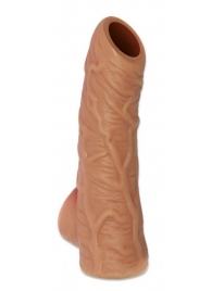 Телесная открытая насадка-реалистик с подхватом мошонки Nude Sleeve S - 10 см. - KOKOS - в Сургуте купить с доставкой