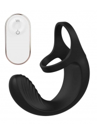 Черный анальный стимулятор с эрекционными кольцами Remote Couple Teaser - Dream Toys - в Сургуте купить с доставкой