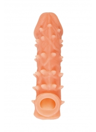 Телесная закрытая насадка с пупырышками Cock Sleeve Size L - 17,6 см. - KOKOS - в Сургуте купить с доставкой
