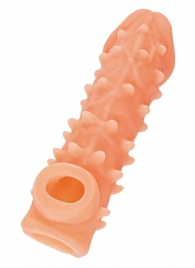 Телесная закрытая насадка с пупырышками Cock Sleeve Size L - 17,6 см. - KOKOS - в Сургуте купить с доставкой