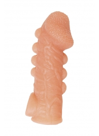 Телесная закрытая насадка с шишечками Cock Sleeve Size M - 15,6 см. - KOKOS - в Сургуте купить с доставкой