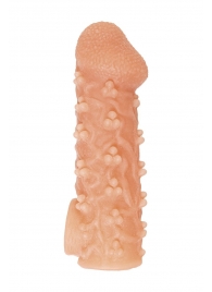 Телесная закрытая насадка с пучками шишечек Cock Sleeve Size M - 15,6 см. - KOKOS - в Сургуте купить с доставкой