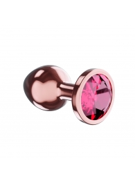 Пробка цвета розового золота с малиновым кристаллом Diamond Ruby Shine S - 7,2 см. - Lola Games - купить с доставкой в Сургуте