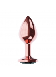 Пробка цвета розового золота с черным кристаллом Diamond Jet Shine L - 8,3 см. - Lola Games - купить с доставкой в Сургуте