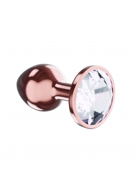 Пробка цвета розового золота с прозрачным кристаллом Diamond Moonstone Shine L - 8,3 см. - Lola Games - купить с доставкой в Сургуте