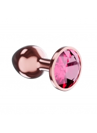 Пробка цвета розового золота с малиновым кристаллом Diamond Ruby Shine L - 8,3 см. - Lola Games - купить с доставкой в Сургуте