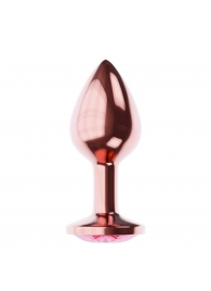 Пробка цвета розового золота с малиновым кристаллом Diamond Ruby Shine L - 8,3 см. - Lola Games - купить с доставкой в Сургуте