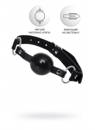 Черный кляп-шар на кожаных ремешках Anonymo - ToyFa - купить с доставкой в Сургуте