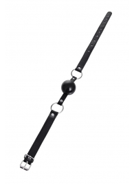 Черный кляп-шар на кожаных ремешках Anonymo - ToyFa - купить с доставкой в Сургуте