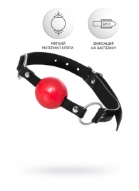 Красный кляп-шар на черных ремешках Anonymo - ToyFa - купить с доставкой в Сургуте