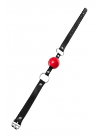 Красный кляп-шар на черных ремешках Anonymo - ToyFa - купить с доставкой в Сургуте