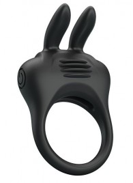 Черное эрекционное кольцо с вибрацией Davion - Baile - в Сургуте купить с доставкой