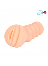 Телесный мастурбатор-вагина с комплектом эрекционных колец - Bior toys - в Сургуте купить с доставкой