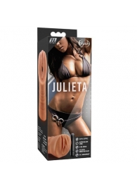 Мастурбатор-вагина цвета карамели Julieta с вибрацией - Blush Novelties - в Сургуте купить с доставкой