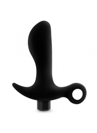 Черный анальный вибратор Silicone Vibrating Prostate Massager 01 - 10,8 см. - Blush Novelties - в Сургуте купить с доставкой