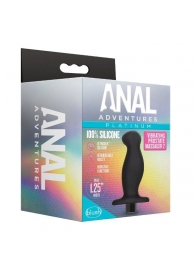 Черный анальный вибромассажёр Silicone Vibrating Prostate Massager 02 - 10,8 см. - Blush Novelties - в Сургуте купить с доставкой