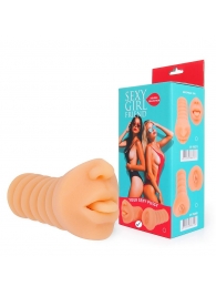 Телесный мастурбатор-ротик с высунутым язычком - Bior toys - в Сургуте купить с доставкой