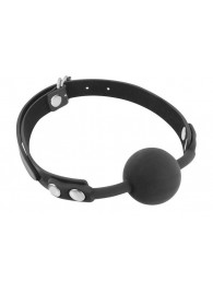 Черный силиконовый кляп-шарик на ремешках - Fetish Tentation - купить с доставкой в Сургуте