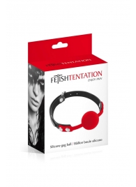 Красный кляп-шарик на черных ремешках - Fetish Tentation - купить с доставкой в Сургуте