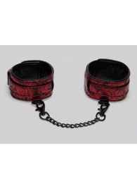 Красно-черные оковы Reversible Faux Leather Ankle Cuffs - Fifty Shades of Grey - купить с доставкой в Сургуте