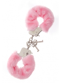 Металлические наручники с розовой меховой опушкой METAL HANDCUFF WITH PLUSH PINK - Dream Toys - купить с доставкой в Сургуте