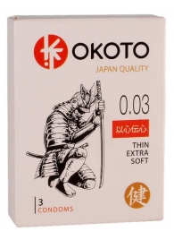 Тонкие презервативы OKOTO Thin Extra Soft - 3 шт. - Sitabella - купить с доставкой в Сургуте