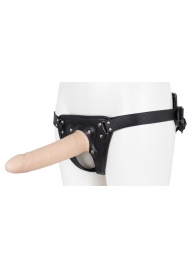 Пустотелый страпон Harness CLASSIC с бандажом - 19,5 см. - LOVETOY (А-Полимер) - купить с доставкой в Сургуте