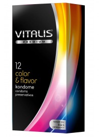 Цветные ароматизированные презервативы VITALIS PREMIUM color   flavor - 12 шт. - Vitalis - купить с доставкой в Сургуте