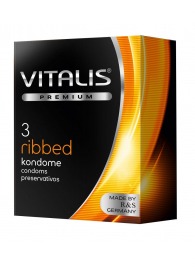 Ребристые презервативы VITALIS PREMIUM ribbed - 3 шт. - Vitalis - купить с доставкой в Сургуте