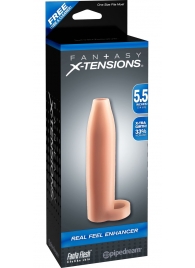 Насадка-расширитель с кольцом для подхвата мошонки Real Feel Enhancer - 14 см. - Pipedream - в Сургуте купить с доставкой