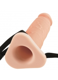 Телесный реалистичный фаллоимитатор с полостью Silicone Hollow Extension - 20 см. - Pipedream - купить с доставкой в Сургуте