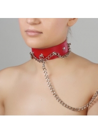 Красный ошейник из натуральной кожи - Sitabella - купить с доставкой в Сургуте