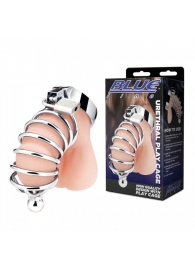 Серебристая клетка для члена Urethral Play Cage - BlueLine - купить с доставкой в Сургуте