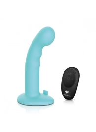 Голубая изогнутая насадка 6in Remote Control Ripple P-Spot G-Spot на черных трусиках - 16 см. - Pegasus - купить с доставкой в Сургуте