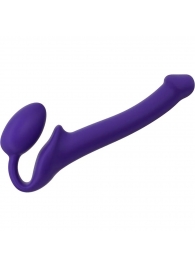 Фиолетовый безремневой страпон Silicone Bendable Strap-On - size S - Strap-on-me - купить с доставкой в Сургуте