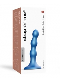 Голубая насадка Strap-On-Me Dildo Plug Balls size S - Strap-on-me - купить с доставкой в Сургуте