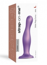 Фиолетовая насадка Strap-On-Me Dildo Plug Curvy size L - Strap-on-me - купить с доставкой в Сургуте
