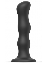 Черная насадка Strap-On-Me Dildo Geisha Balls size M - Strap-on-me - купить с доставкой в Сургуте