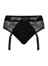 Черные трусики для насадок Diva Lingerie Harness - size M - Strap-on-me - купить с доставкой в Сургуте