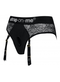 Черные трусики для насадок Diva Lingerie Harness - size L - Strap-on-me - купить с доставкой в Сургуте