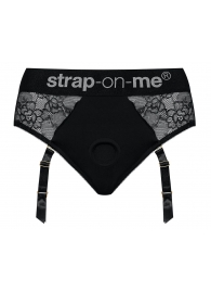 Черные трусики для насадок Diva Lingerie Harness - size L - Strap-on-me - купить с доставкой в Сургуте