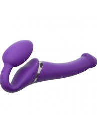 Фиолетовый безремневой вибрострапон Vibrating Bendable Strap-On - size L - Strap-on-me - купить с доставкой в Сургуте