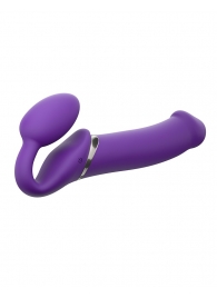 Фиолетовый безремневой вибрострапон Silicone Bendable Strap-On - size XL - Strap-on-me - купить с доставкой в Сургуте