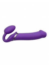 Фиолетовый безремневой вибрострапон Silicone Bendable Strap-On - size XL - Strap-on-me - купить с доставкой в Сургуте