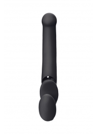 Черный безремневой вибрострапон Silicone Bendable Strap-On - size XL - Strap-on-me - купить с доставкой в Сургуте